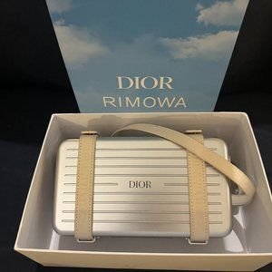 Dior X RIMOWA Personal Clutch On Strap Aluminium Silver